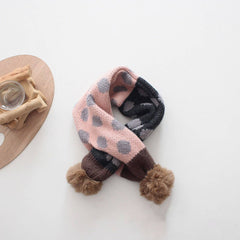 COLORFUL POLKA DOT KNITTED SCARF KIDS NECK SCARF_CWASC2099