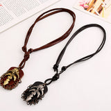 PUNK RETRO STYLE MENS LEATHER NECKLACE_CWMM4623