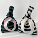 STRIPED LOVE KNITTED SHOULDER TOTE BAG_CWAB1514