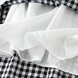 LACE TRIM PLAID HIGH WAIST A LINE MIDI SKIRT_CWBMS0344