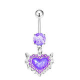 HEART OPAL ZIRCON BELLY BUTTON RING_CWMM9464