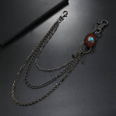 SIMPLE RETRO LEATHER THREE LAYER TROUSER CHAIN_CWMM4837