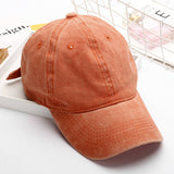Washed Distressed Plain Cotton Baseball Cap_Cwah1854