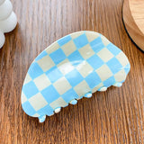 3.23"Checkered Hair Claw Clip_Cwaha0313