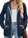 Cwocal00575_Contrast Color Zipper Hooded Pocket Sweatshirt