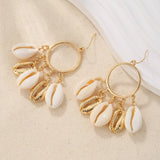 NEW SHELL BEADED PENDANT EARRINGS_CWAJE1555