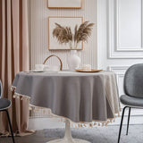 GRAY JACQUARD GEOMETRIC TABLECLOTH_CWMM0964