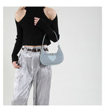 Solid-Color Simple Heart-Shaped Underarm Bag