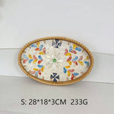 RATTAN OVAL FRUIT TEA SHELL TRAY STORAGE BASKET_CWMM4502