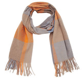 RAINBOW PLAID SCARF THICK WINTER TASSEL WRAP_CWASC0124