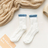 NON SHEDDING THICK SOLID COLOR MID TUBE SOCKS_CWMS0972