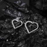 Zircon Heart Nose Stud & Hoop Stainle Steel_Cwmm9518