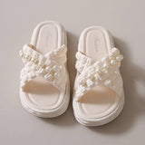 SUMMER BEACH SHOES PEARL CHAIN SANDALS_CWSHS0672