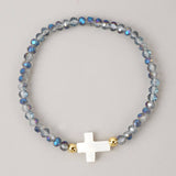 CROSS COLORED CRYSTAL HANDMADE BRACELET_CWMM3819