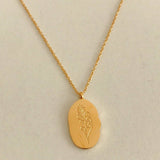 NEW STAINLESS STEEL DECEMBER FLOWER NECKLACE_CWMM3770