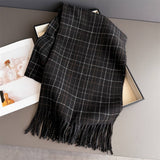 Chic Plaid Tassel Scarf Soft Cashmere Feel Wrap_ Cwasc03271