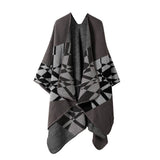 CAPE JACQUARD KNITTED SCARF WARM SHAWL_CWASC2250