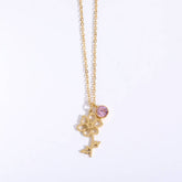 Vintage December Flower Zircon Pendant Bracelet_Cwmm3765