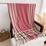 MODERN PLAID FRINGE SCARF WITH LUXE TEXTURE_CWASC2770