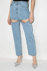 Cwjp0590_High Waist Loose Fit Straight Leg Jeans