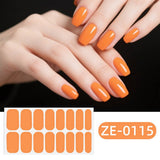 Solid Nail Film Stickers 16Pcs Set_Cwmm11205