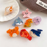 CUTE OCEAN HAIR CLIPS ACETATE SEA ANIMAL CLAWS_CWAHA5756