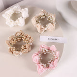 ELEGANT PEARL SATIN BOW ELASTIC HAIR TIE_CWAHA6881
