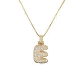 COPPER ZIRCONIA 26 LETTERS PENDANT NECKLACE_CWMM5866