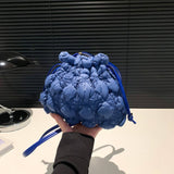 QUILTED CLOUD BUCKET BAG NYLON DRAWSTRING HANDBAG_CUAB00485