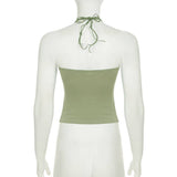 Vintage Beaded Halter Strap Design Sexy Halter