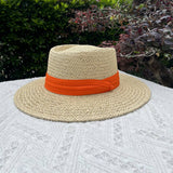 BEACH VACATION SUN FEDORA STRAW HATS FOR WOMEN_CWAH1151