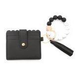 LEATHER WALLET TASSEL KEYCHAIN BRACELET_CWAJE0654