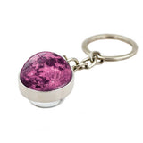 COSMIC MOON CRYSTAL GLASS BALL KEYCHAIN PENDANT_CWMM0499