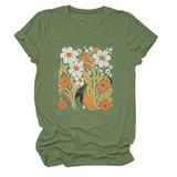 Women Summer Tee ??Flor Casual Round Neck_Cwtts1500