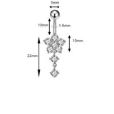 FLOWER CZ BELLY RING HYPOALLERGENIC PIERCING_CWMM9252