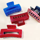 4TH OF JULY RECTANGLE HAIR CLAW CLIPS_CWAHA0700