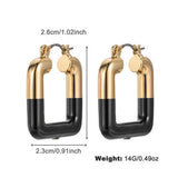 NEW FASHION TEMPERAMENT BLACK AND GOLD EARRINGS_CWAJE2854