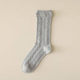 RUFFLE SPIRAL TEXTURE CREW SOCKS FOR WOMENS_CWMS1407