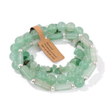 Cwaje3882_Rectangular Stone Beads Three-Piece Bracelet