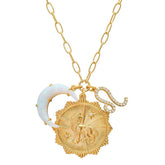 MICRO PAVED ZIRCONIA ZODIAC PENDANT NECKLACE_CWMM5295
