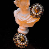 Vintage Cats Eye Hollow Distressed Earrings