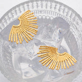 TEMPERAMENT HALF SUNFLOWER DESIGN EARRINGS_CWAJE1379