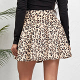 LEOPARD PRINT CORDUROY SKIRT WITH SIDE ZIP_CWBSS0414