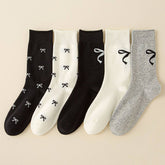 COTTON BOW PRINT CREW SOCKS_CWMS0952