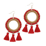CREATIVE RATTAN TASSEL HAND WOVEN EARRINGS_CWAJE1664