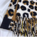 LEOPARD COLORBLOCK SCARF WARM TASSEL WINTER WRAP_CWASC1458