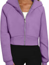 Cwohol0366_Zip-Up Long Sleeve Casual Hoodie Top