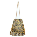 Women Snake Portable Fringe Bag_Cwab0797