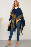 Cwoco0949_Shawl Scarf Faux Cashmere Knitted Cape Coat