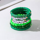 ST PATRICKS DAY GREEN SMILEY FACE BRACELET SET_CWMM3501